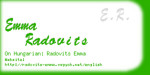 emma radovits business card